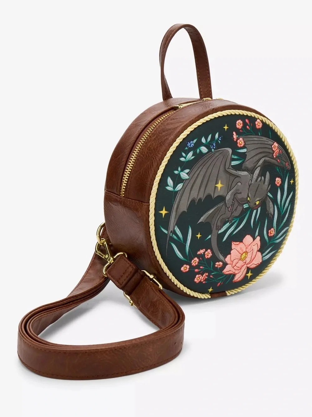 Loungefly Black Floral Toothless Convertible Bag